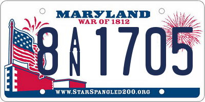 MD license plate 8AN1705