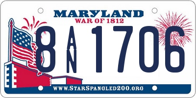 MD license plate 8AN1706