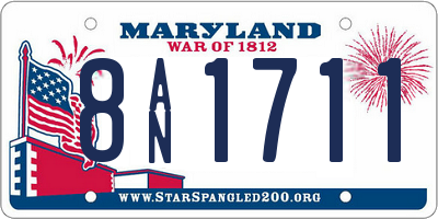 MD license plate 8AN1711
