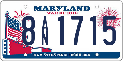 MD license plate 8AN1715