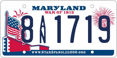 MD license plate 8AN1719