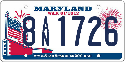 MD license plate 8AN1726