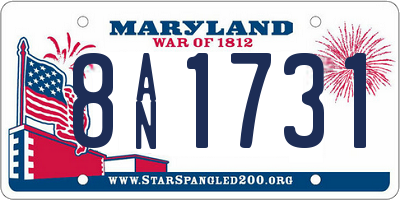 MD license plate 8AN1731