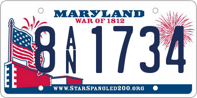 MD license plate 8AN1734
