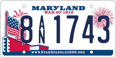 MD license plate 8AN1743