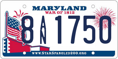 MD license plate 8AN1750