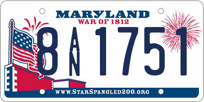 MD license plate 8AN1751