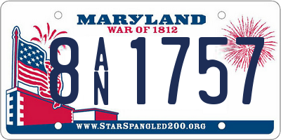 MD license plate 8AN1757