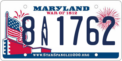 MD license plate 8AN1762