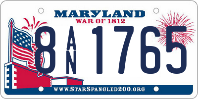 MD license plate 8AN1765