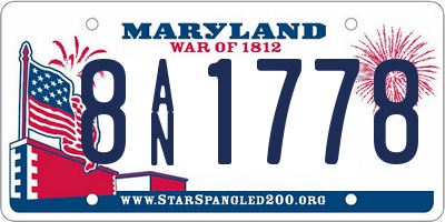MD license plate 8AN1778