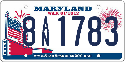MD license plate 8AN1783