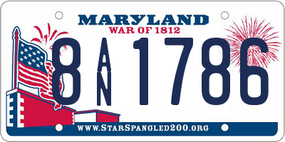 MD license plate 8AN1786