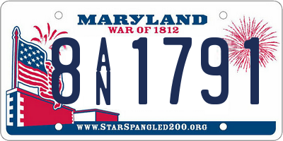 MD license plate 8AN1791