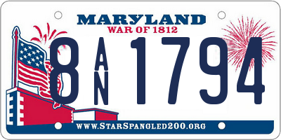 MD license plate 8AN1794