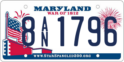 MD license plate 8AN1796