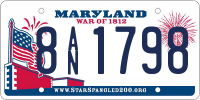 MD license plate 8AN1798