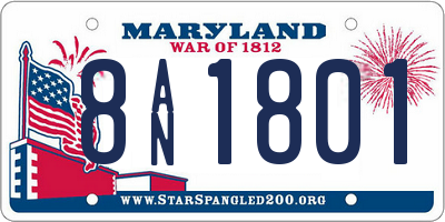 MD license plate 8AN1801