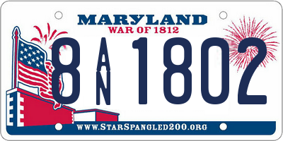 MD license plate 8AN1802
