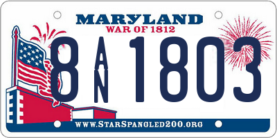 MD license plate 8AN1803