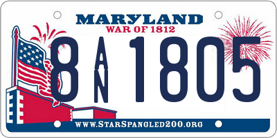MD license plate 8AN1805
