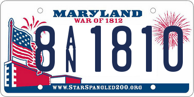 MD license plate 8AN1810