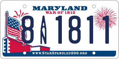 MD license plate 8AN1811