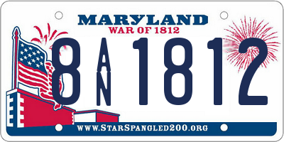 MD license plate 8AN1812