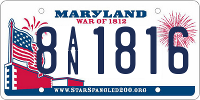 MD license plate 8AN1816