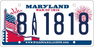 MD license plate 8AN1818