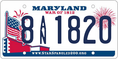 MD license plate 8AN1820
