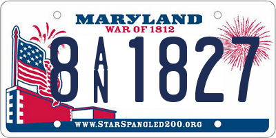 MD license plate 8AN1827