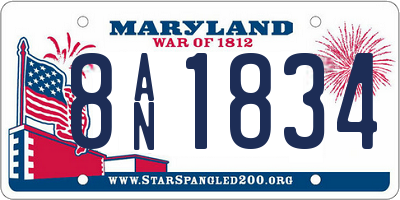 MD license plate 8AN1834