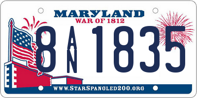 MD license plate 8AN1835