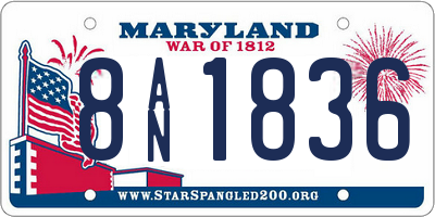 MD license plate 8AN1836