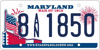 MD license plate 8AN1850