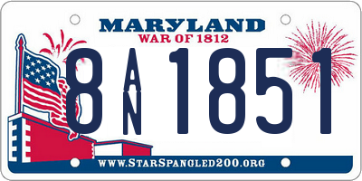 MD license plate 8AN1851