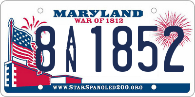MD license plate 8AN1852