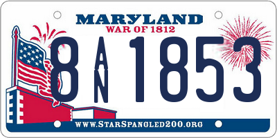 MD license plate 8AN1853