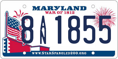 MD license plate 8AN1855