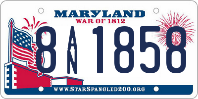 MD license plate 8AN1858