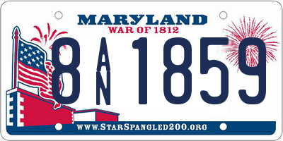 MD license plate 8AN1859