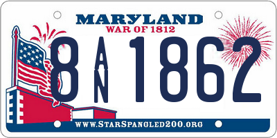 MD license plate 8AN1862
