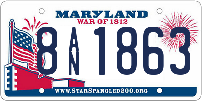 MD license plate 8AN1863