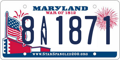MD license plate 8AN1871