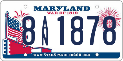 MD license plate 8AN1878
