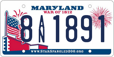 MD license plate 8AN1891