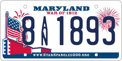 MD license plate 8AN1893