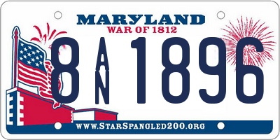 MD license plate 8AN1896