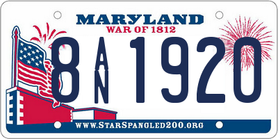MD license plate 8AN1920